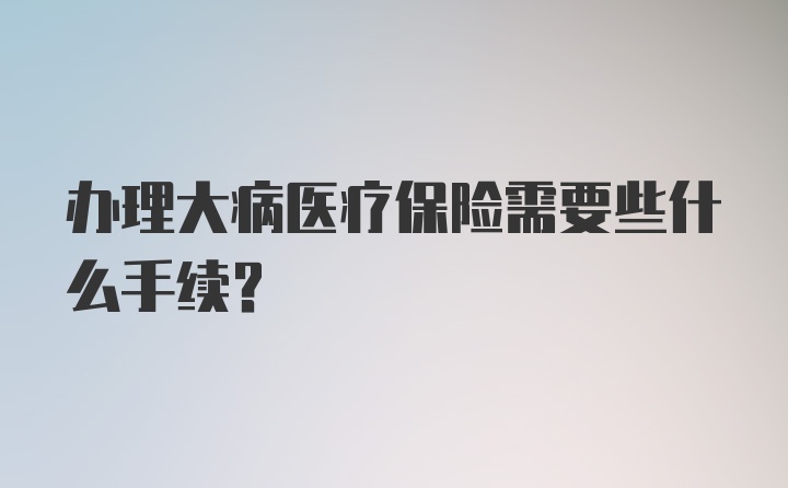 办理大病医疗保险需要些什么手续？