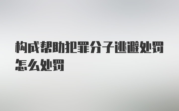 构成帮助犯罪分子逃避处罚怎么处罚