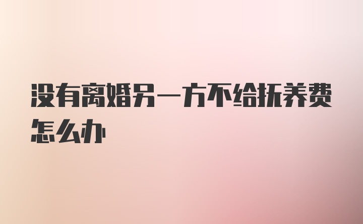 没有离婚另一方不给抚养费怎么办