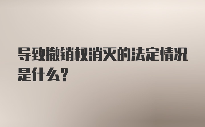 导致撤销权消灭的法定情况是什么？