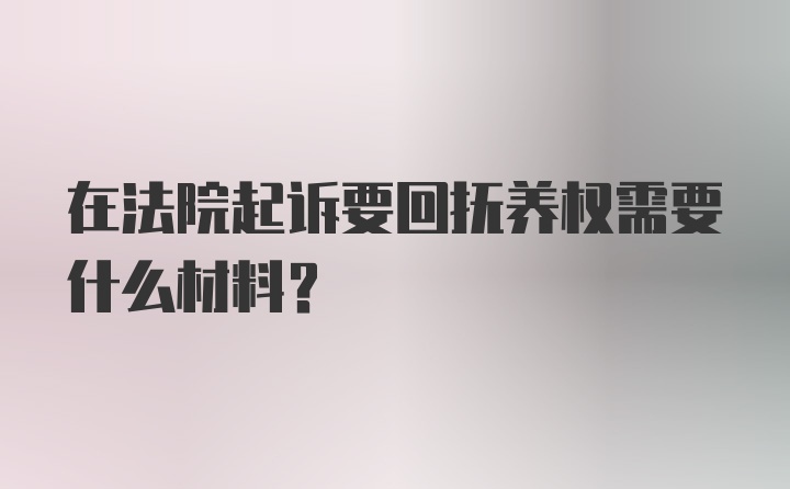 在法院起诉要回抚养权需要什么材料？