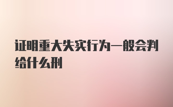 证明重大失实行为一般会判给什么刑