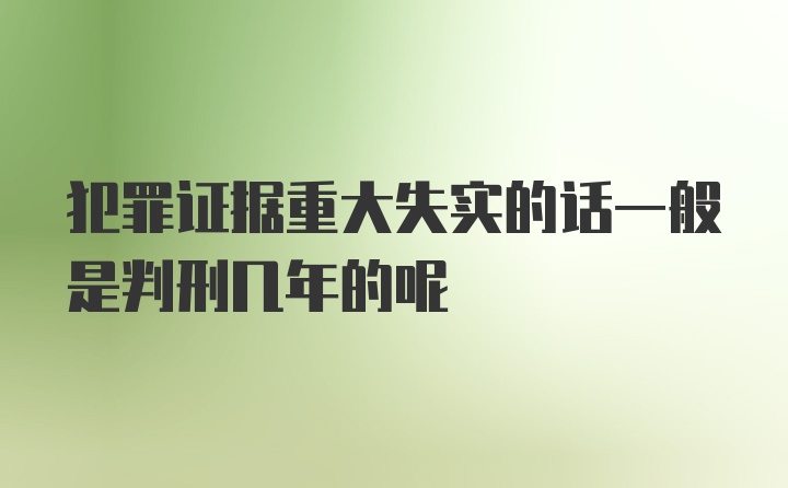 犯罪证据重大失实的话一般是判刑几年的呢