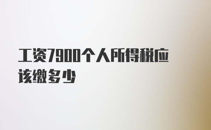 工资7900个人所得税应该缴多少