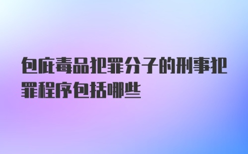 包庇毒品犯罪分子的刑事犯罪程序包括哪些