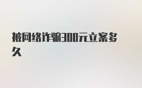 被网络诈骗300元立案多久