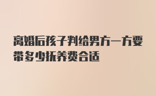 离婚后孩子判给男方一方要带多少抚养费合适