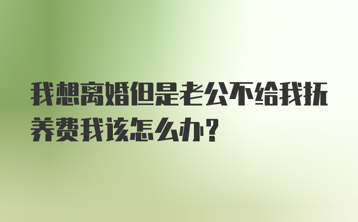 我想离婚但是老公不给我抚养费我该怎么办?