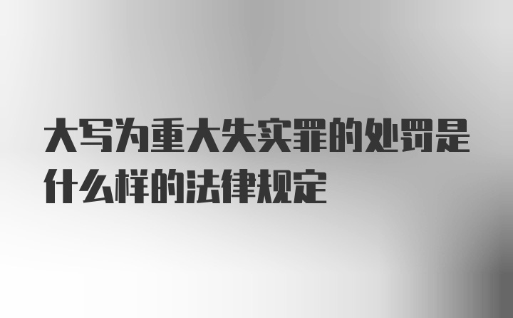 大写为重大失实罪的处罚是什么样的法律规定