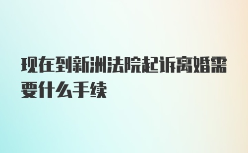 现在到新洲法院起诉离婚需要什么手续