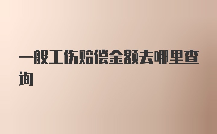 一般工伤赔偿金额去哪里查询