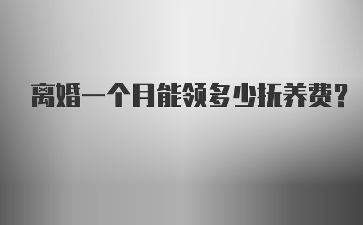 离婚一个月能领多少抚养费？