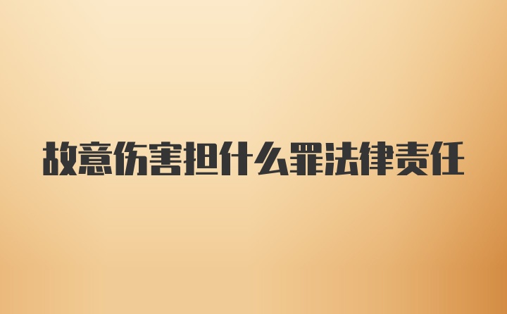 故意伤害担什么罪法律责任