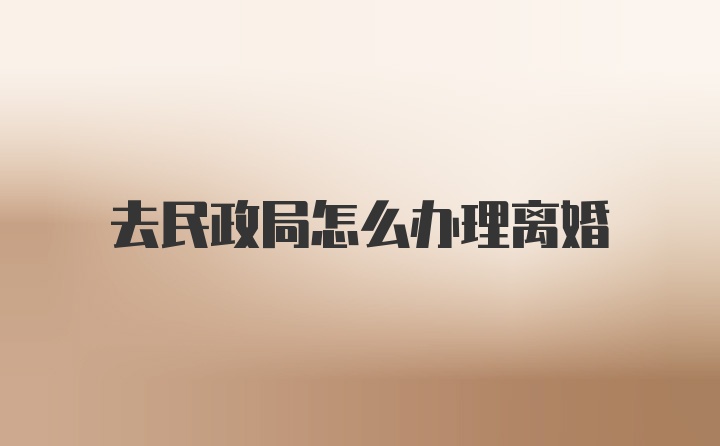 去民政局怎么办理离婚