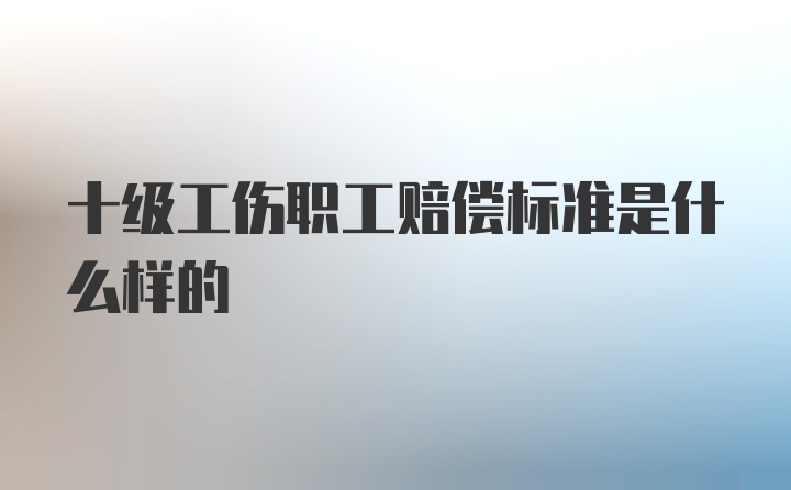 十级工伤职工赔偿标准是什么样的