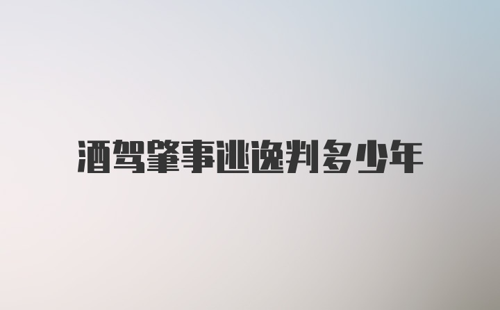 酒驾肇事逃逸判多少年