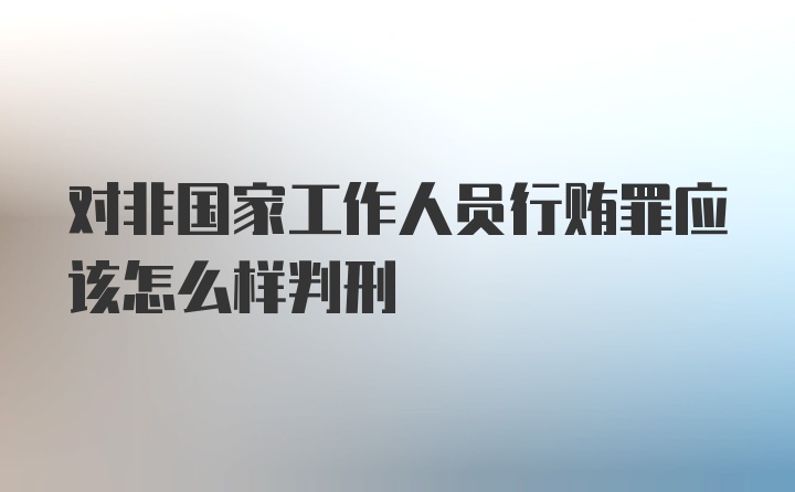 对非国家工作人员行贿罪应该怎么样判刑