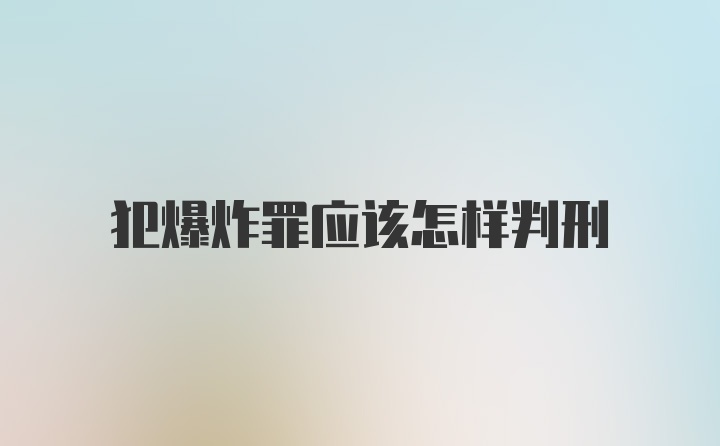 犯爆炸罪应该怎样判刑