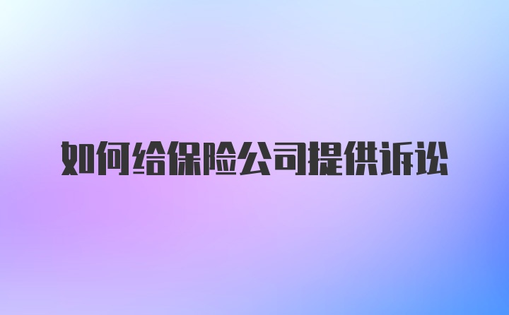 如何给保险公司提供诉讼