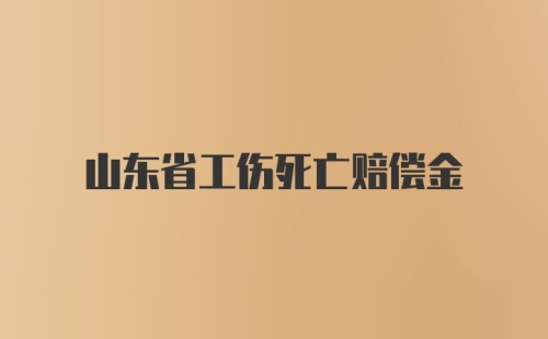 山东省工伤死亡赔偿金