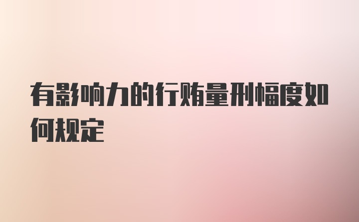 有影响力的行贿量刑幅度如何规定