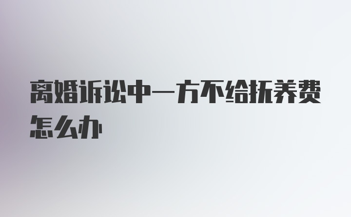 离婚诉讼中一方不给抚养费怎么办