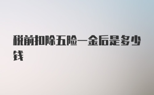 税前扣除五险一金后是多少钱