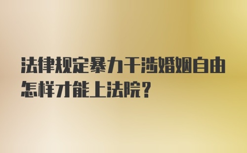 法律规定暴力干涉婚姻自由怎样才能上法院?