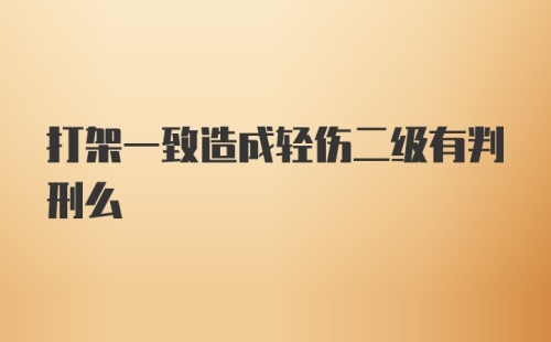 打架一致造成轻伤二级有判刑么