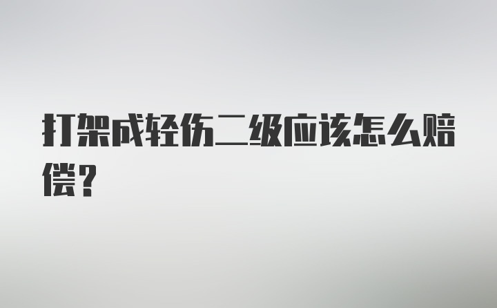 打架成轻伤二级应该怎么赔偿？