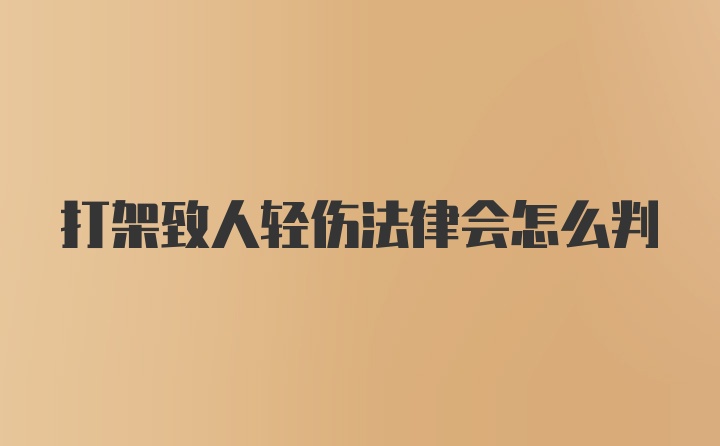 打架致人轻伤法律会怎么判