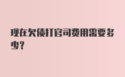 现在欠债打官司费用需要多少？