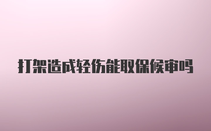 打架造成轻伤能取保候审吗