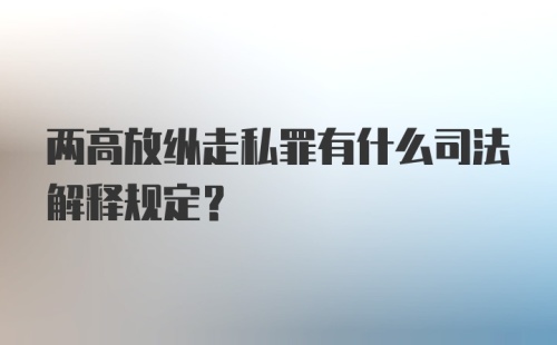 两高放纵走私罪有什么司法解释规定?