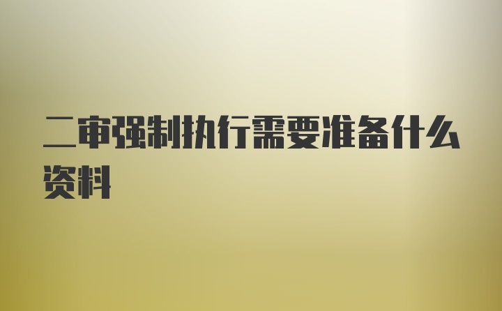 二审强制执行需要准备什么资料