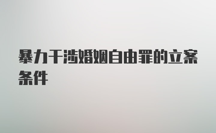 暴力干涉婚姻自由罪的立案条件