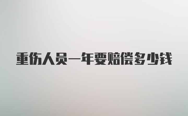 重伤人员一年要赔偿多少钱