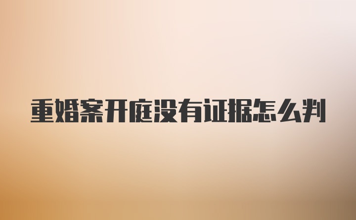 重婚案开庭没有证据怎么判