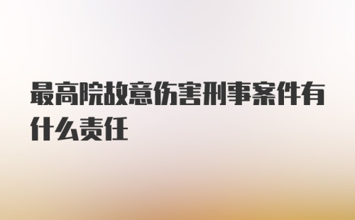 最高院故意伤害刑事案件有什么责任