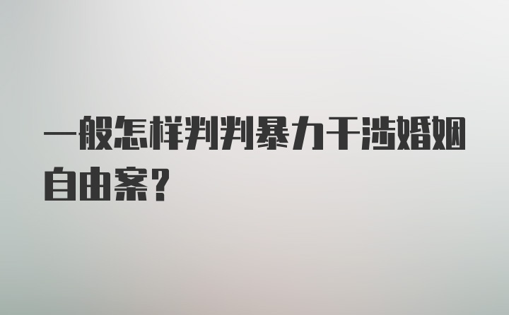 一般怎样判判暴力干涉婚姻自由案?