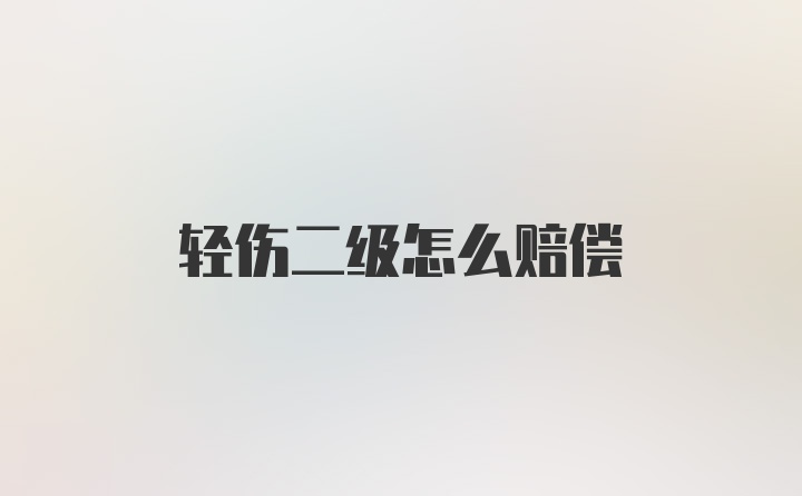 轻伤二级怎么赔偿