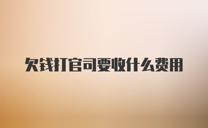 欠钱打官司要收什么费用