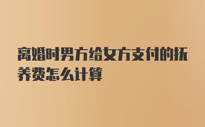 离婚时男方给女方支付的抚养费怎么计算