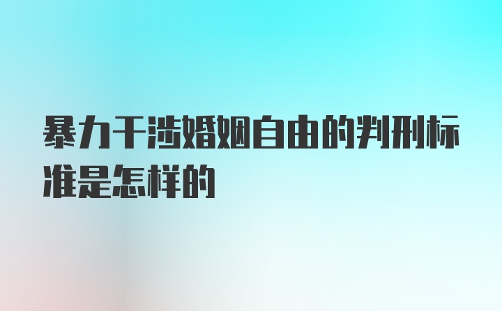 暴力干涉婚姻自由的判刑标准是怎样的