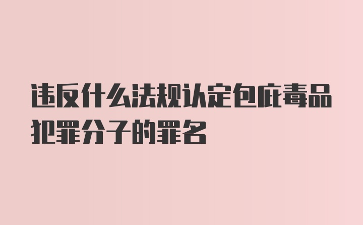 违反什么法规认定包庇毒品犯罪分子的罪名