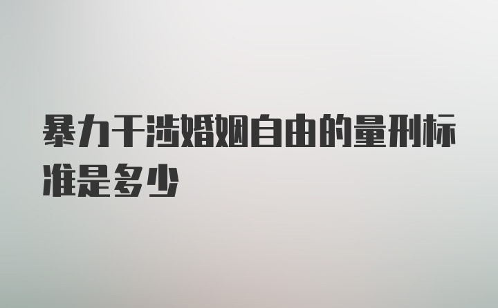 暴力干涉婚姻自由的量刑标准是多少