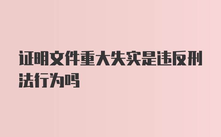 证明文件重大失实是违反刑法行为吗