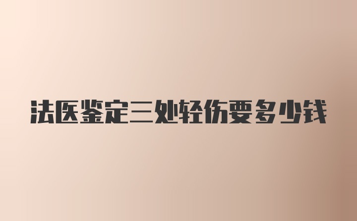 法医鉴定三处轻伤要多少钱