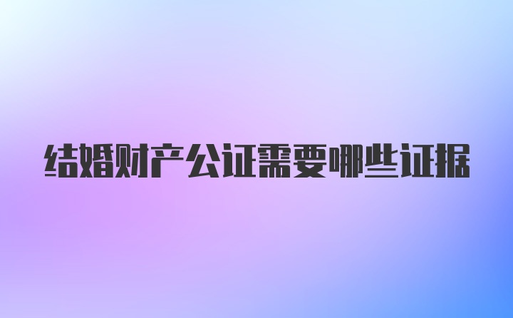 结婚财产公证需要哪些证据