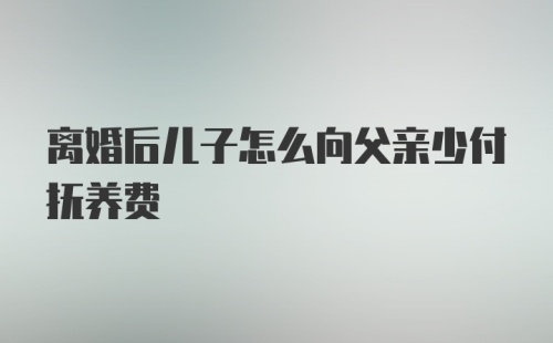 离婚后儿子怎么向父亲少付抚养费